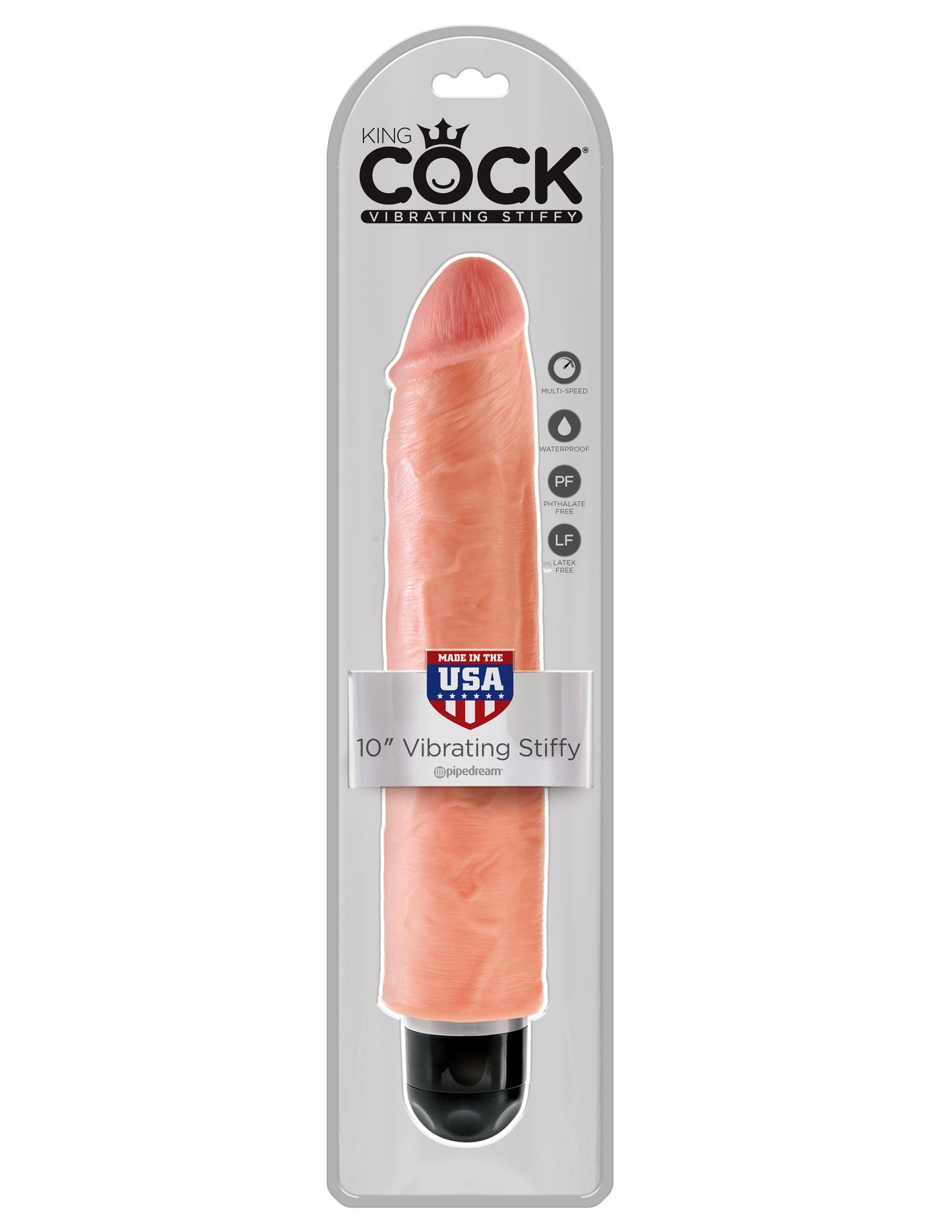 King Cock 10 Inch Vibrating Stiffy Flesh