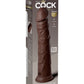 King Cock Elite 11 Inch Silicone Dual Density Cock - Brown