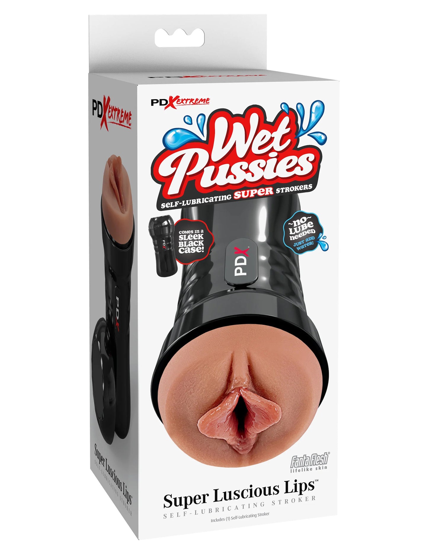 Wet Pussies - Super Luscious Lips Self  Lubricating Stroker - Brown