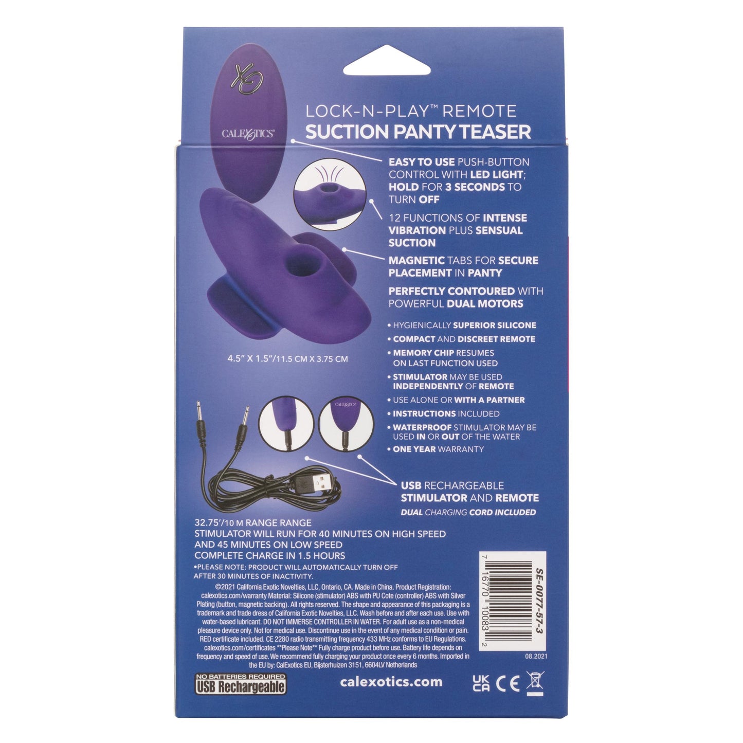 Lock-N-Play Remote Suction Panty Teaser - Purple