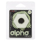 Alpha Glow-in-the-Dark Liquid Silicone Prolong  Sexagon Ring - White