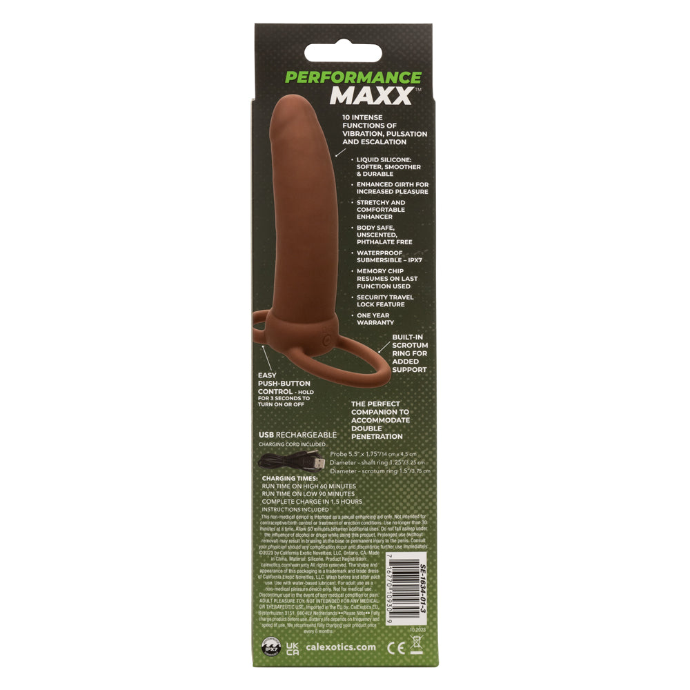 Performance Maxx Rechargeable Thick Dual  Penetrator - Brown