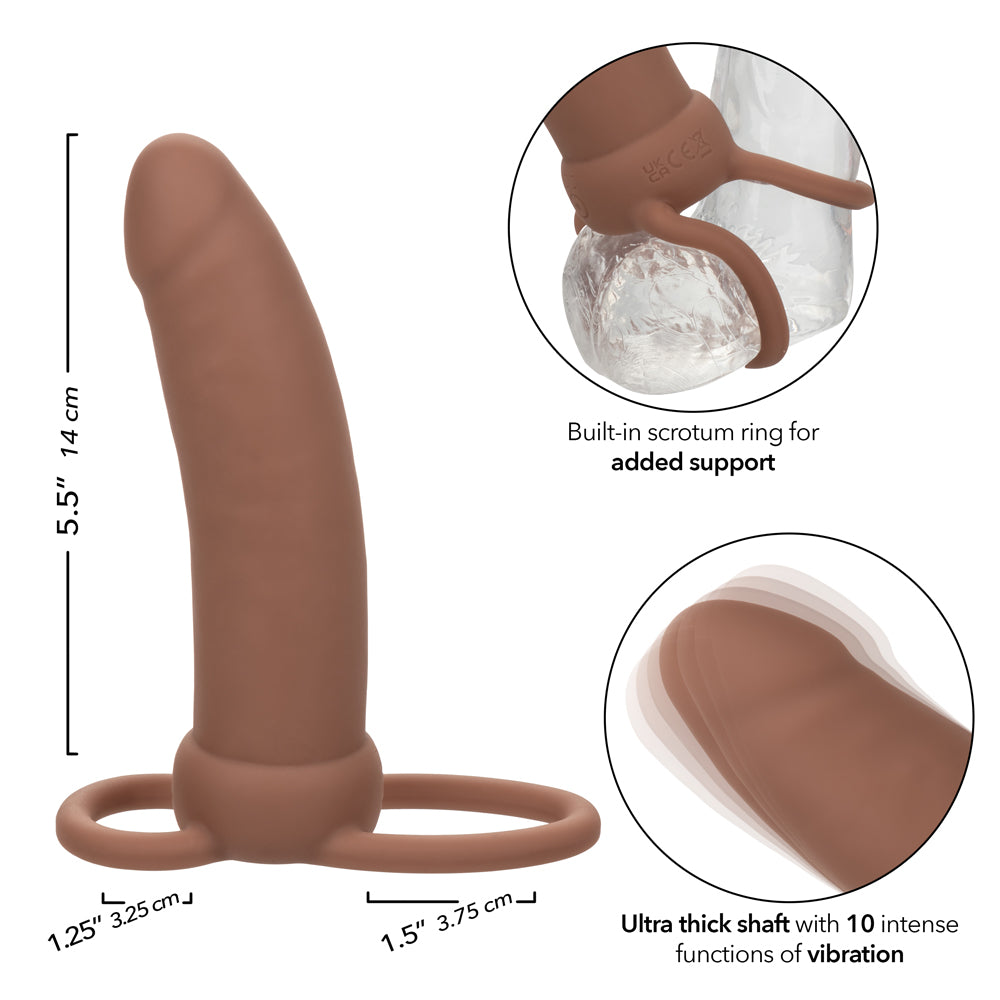 Performance Maxx Rechargeable Thick Dual  Penetrator - Brown