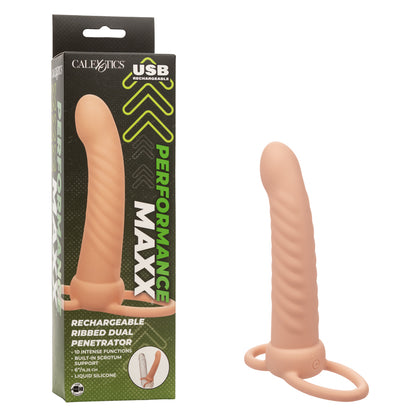 Performance Maxx Rechargeable Ribbed Dual Penetrator - Ivory