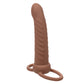 Performance Maxx Rechargeable Ribbed Dual  Penetrator - Brown