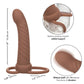 Performance Maxx Rechargeable Ribbed Dual  Penetrator - Brown