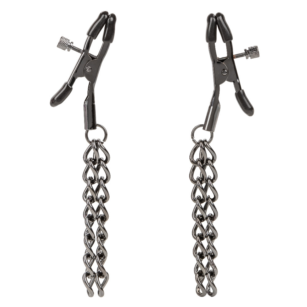 Euphoria Collection Chain Nipple Clamps - Black