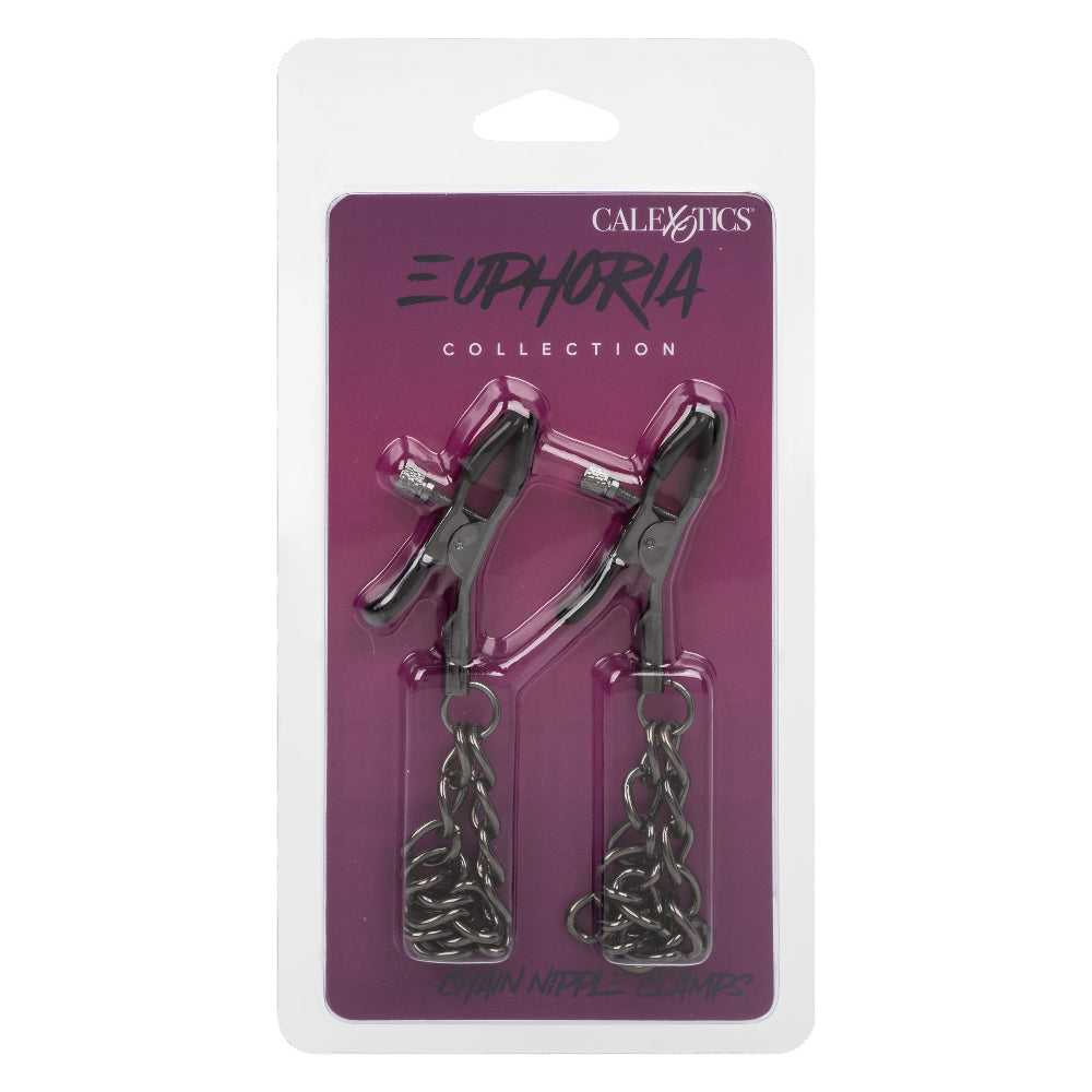 Euphoria Collection Chain Nipple Clamps - Black