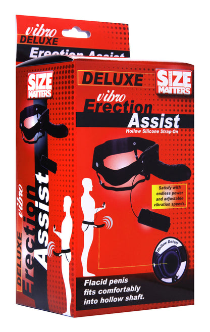 Deluxe Vibro Erection Assist Hollow Silicone  Strap-On