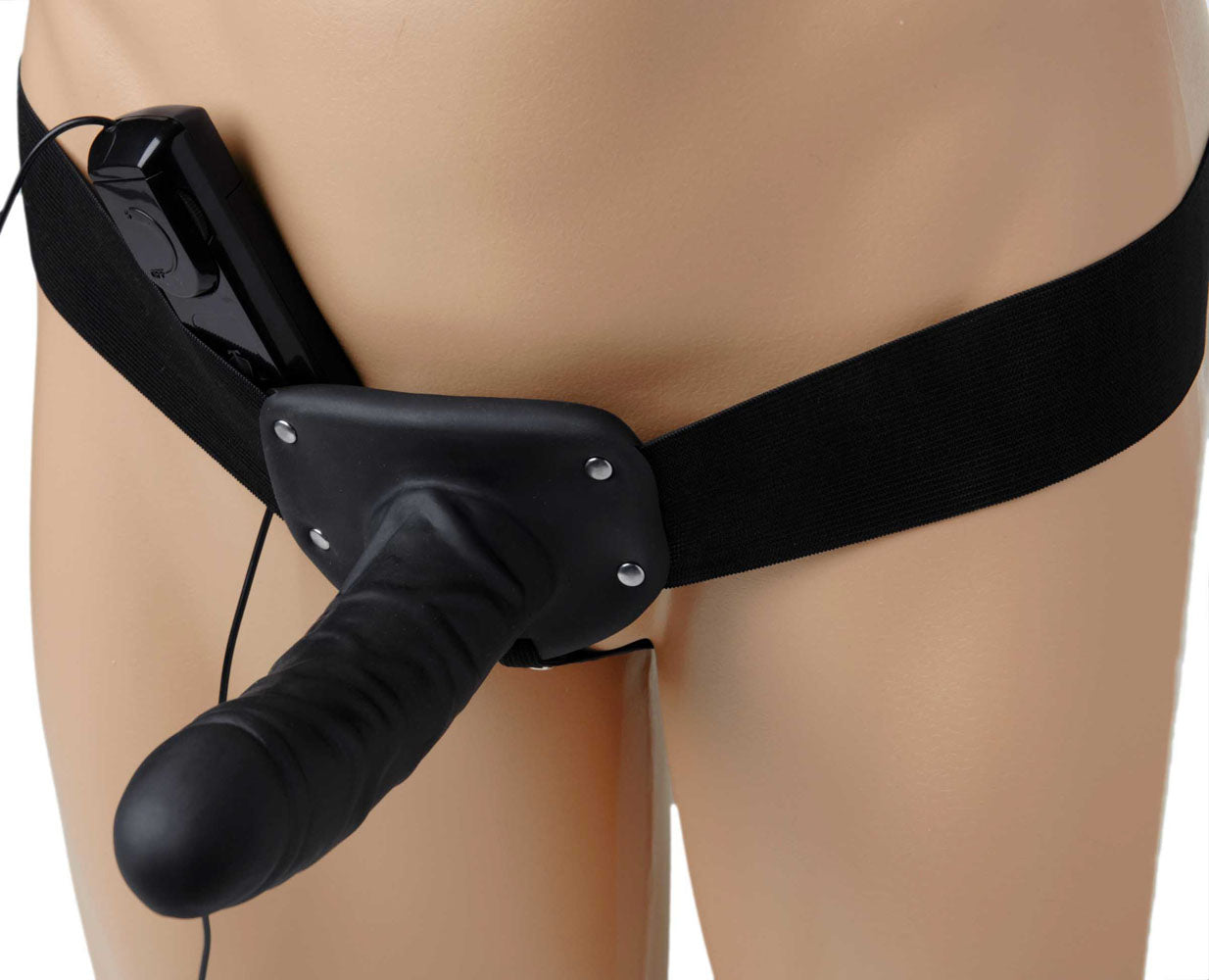 Deluxe Vibro Erection Assist Hollow Silicone  Strap-On