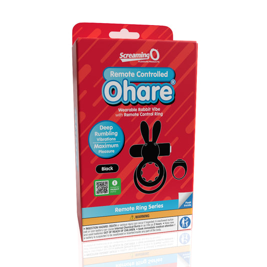 Screaming O Remote Controlled Ohare Vibrating Ring - Black