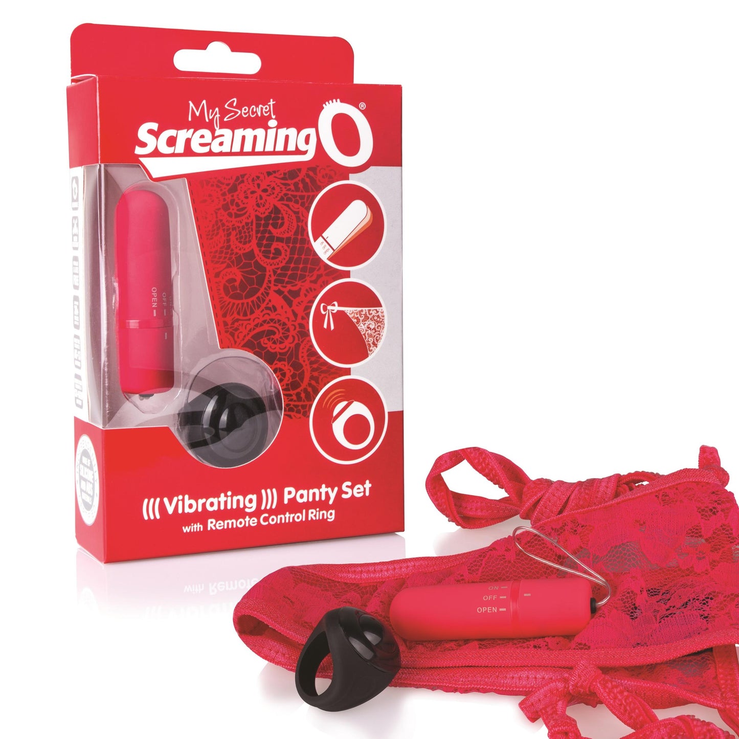 My Secret Screaming O Vibrating Panty Set - Red - Each