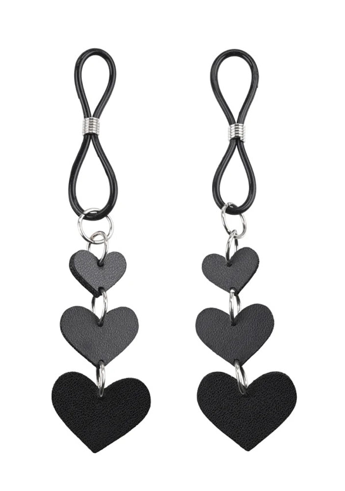 Heart Nipple Ties - Black