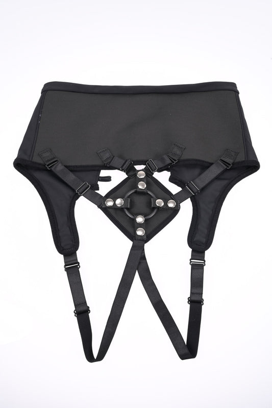 High Waisted Corset Strap on - Black