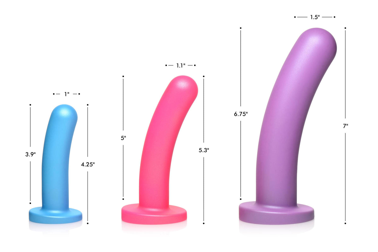 Triple Peg 28x Vibrating Silicone Dildo Set With Remote