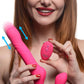 Mighty-Thrust Thrusting and Vibrating Strapless  Strap-on With Remote  - Pink