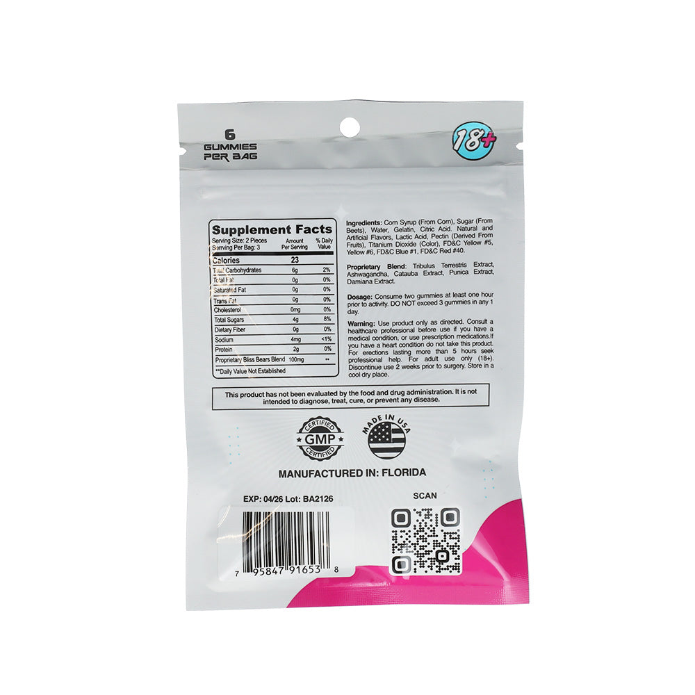 Bliss Bears Female Enhancement Gummies (20 Count) - Display - (Net)