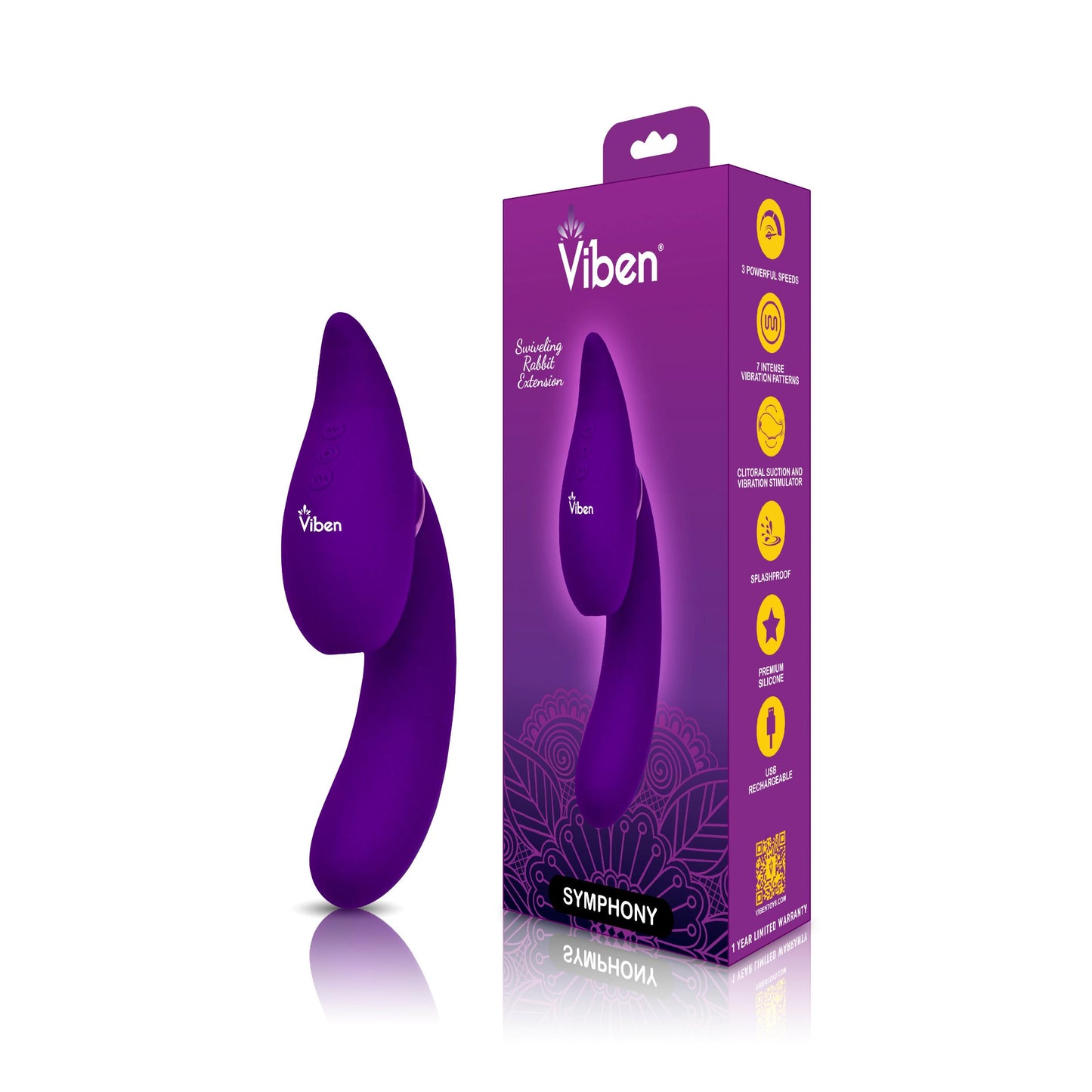 Symphony - Violet - Insertable Triple Motor Vibe