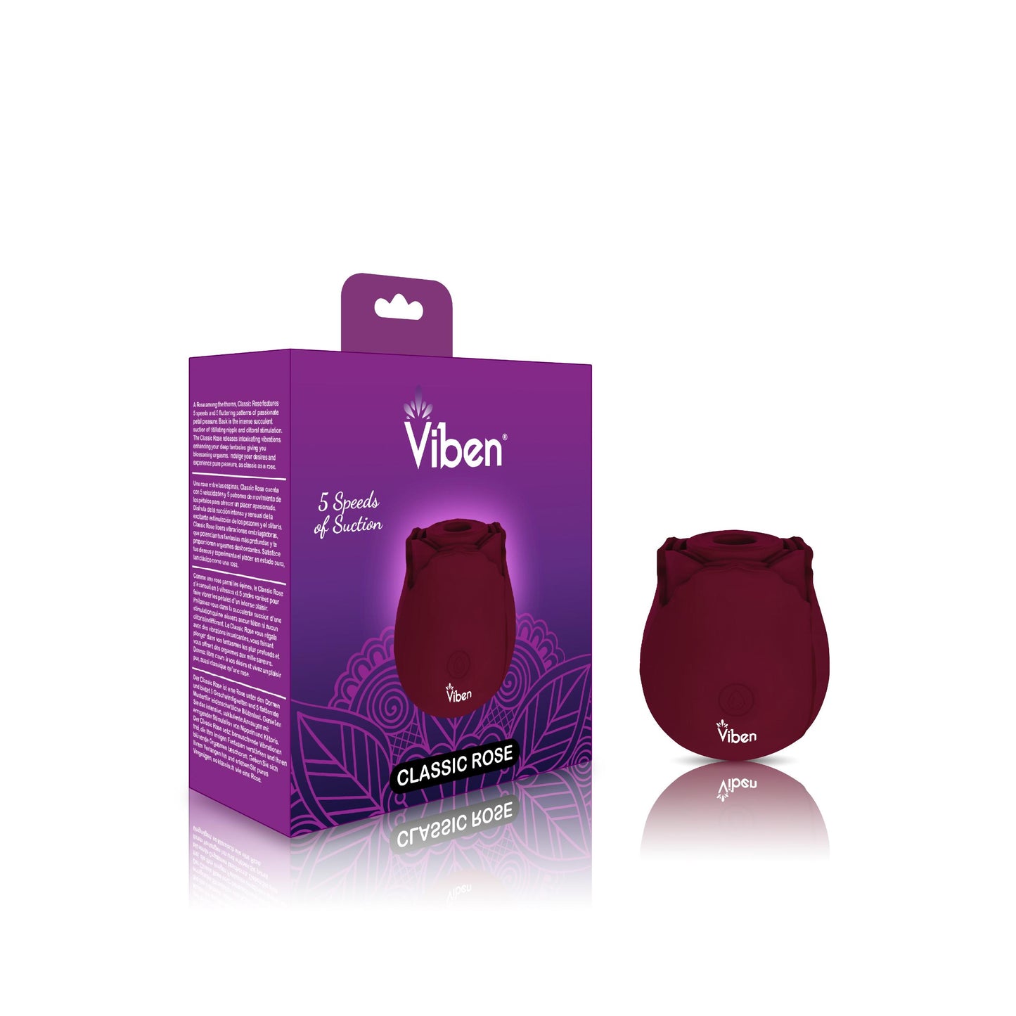 Classic Rose - Ruby - Handheld Rose Clitoral and  Nipple Stimulator