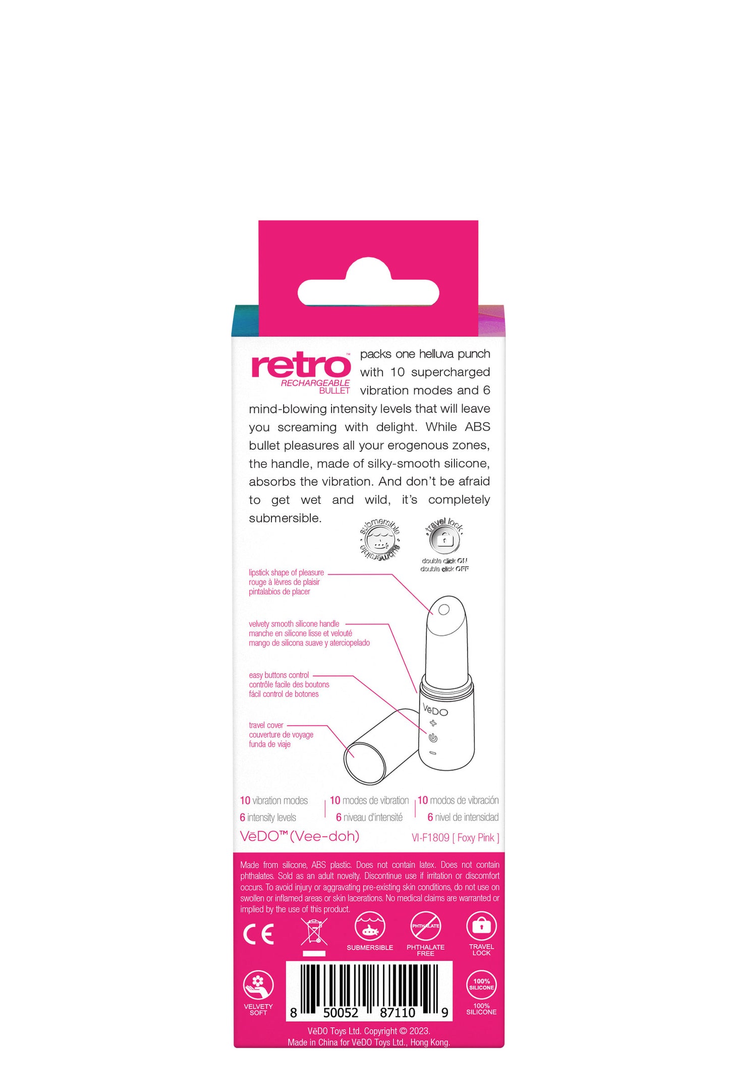 Retro Rechargeable Bullet - Pink