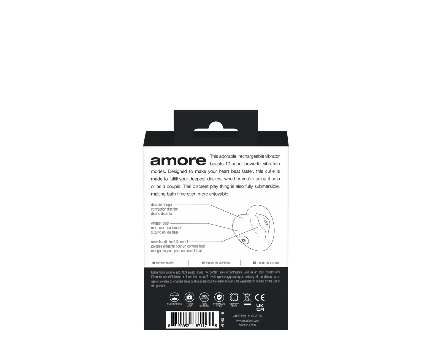 Amore Rechargeable Pleasure Vibe - Black