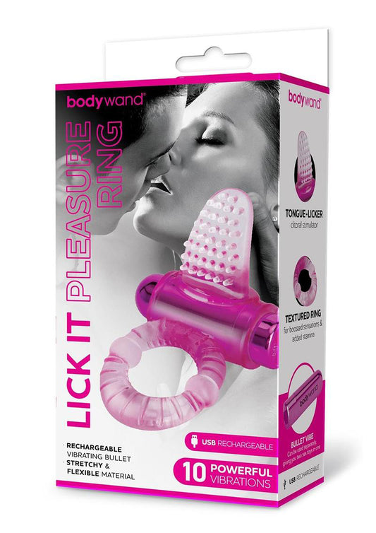 Bodywand Rechargeable Lick It Pleasure Ring - Pink