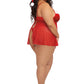 Santa Babydoll, Thong and Hat - 1x - Lipstick Red