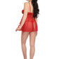 Santa Babydoll, Thong and Hat - Medium - Lipstick  Red