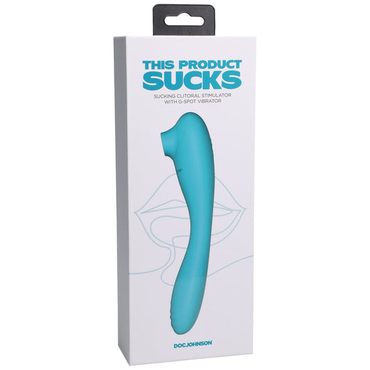 This Product Sucks - Sucking Clitoral Stimulator  With Bendable G-Spot Vibrator - Teal