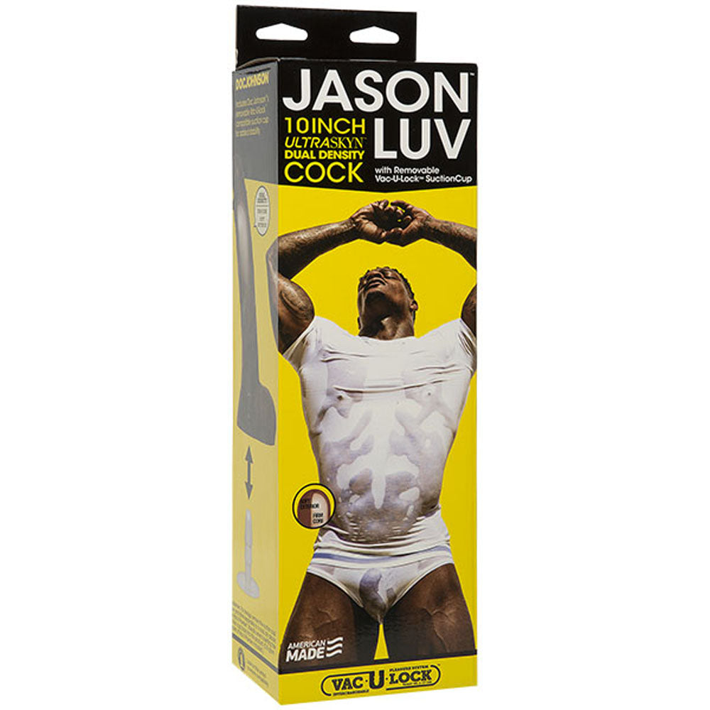 Jason Luv - 10 Inch Ultraskyn Cock With Removable Vac-U-Lock Suction Cup - Chocolate