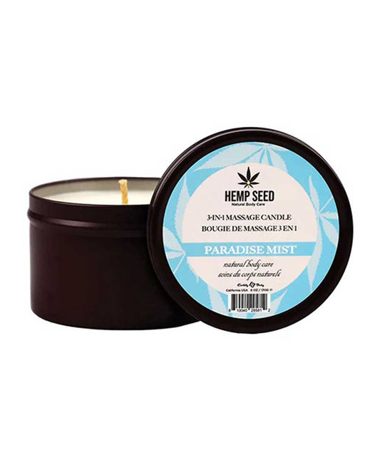 Hemp Seed 3-in-1 Massage Candle - Paradise Mist 6 Oz