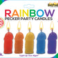 Rainbow Pecker Party Candles - 5 Pack