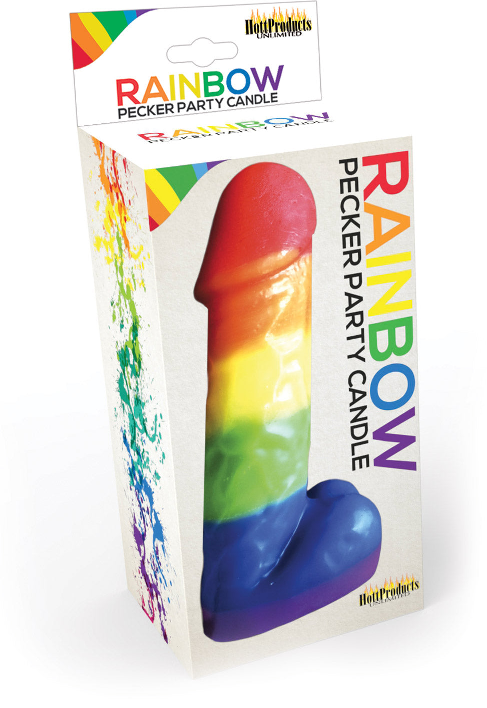 Rainbow Pecker Party Candle 7"