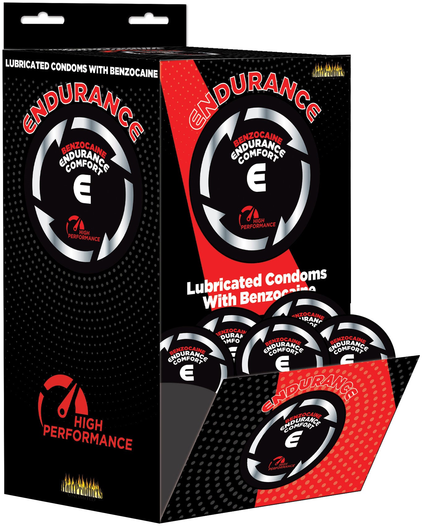 Endurance Lubricated - Comfort - Benzocaine Condoms Display