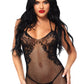 Fishnet Halter Dress - One Size - Black