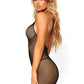 Fishnet Zipper Dress - One Size - Black