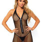 Fishnet Zipper Dress - One Size - Black