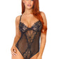 Lace and Mesh Teddy - Black - Small