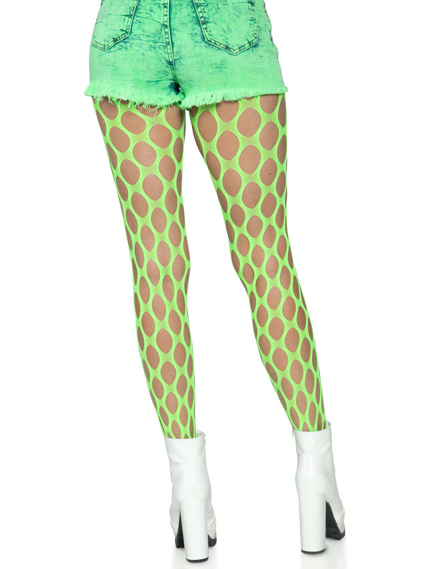 Jumbo Pothole Net Tights - Neon Green - One Size