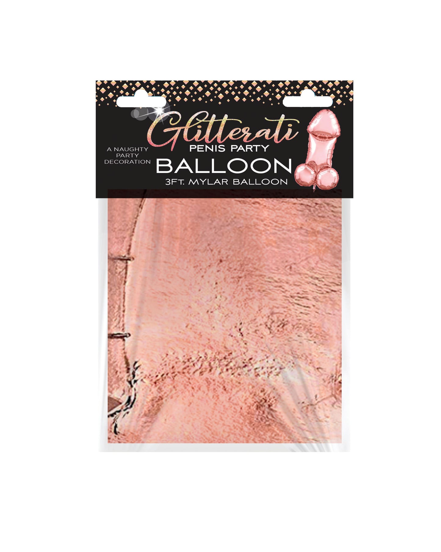 Glitterati Penis Party Balloon - Rose Gold