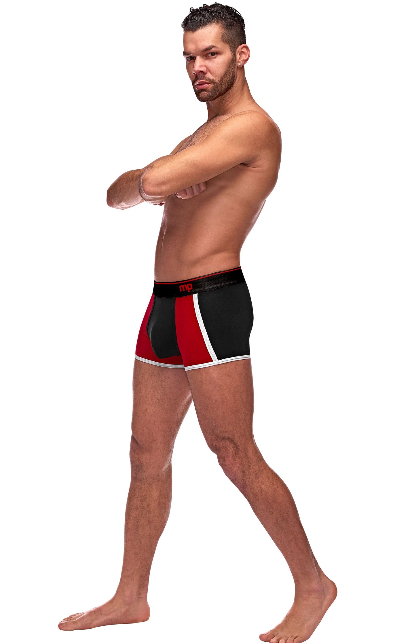 Retro Sport Panel Short - Large - Black- Red