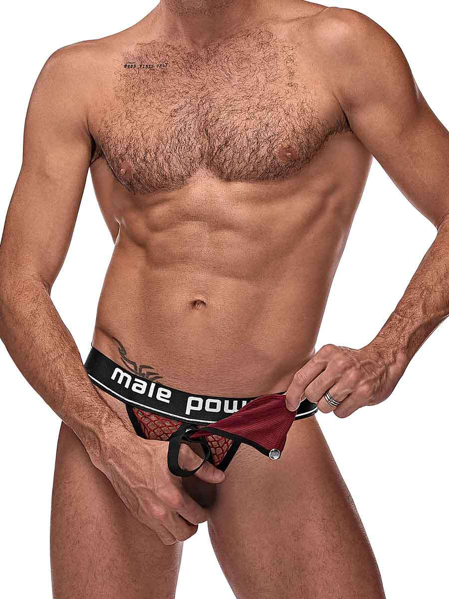 Cock Pit Net Cock Ring Jock - S- M - Burgundy