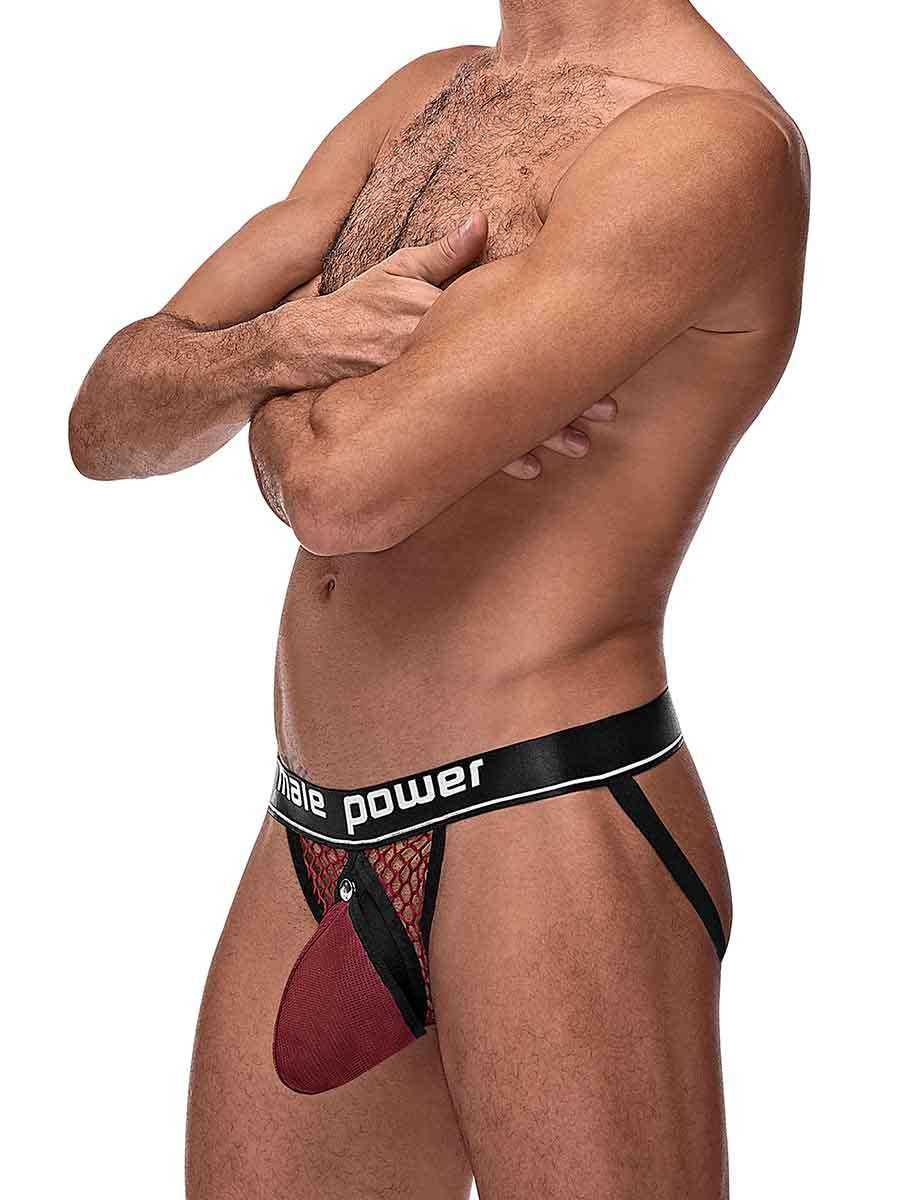 Cock Pit Net Cock Ring Jock - S- M - Burgundy