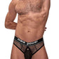 Cock Pit Net Cock Ring Thong - L- XL - Black