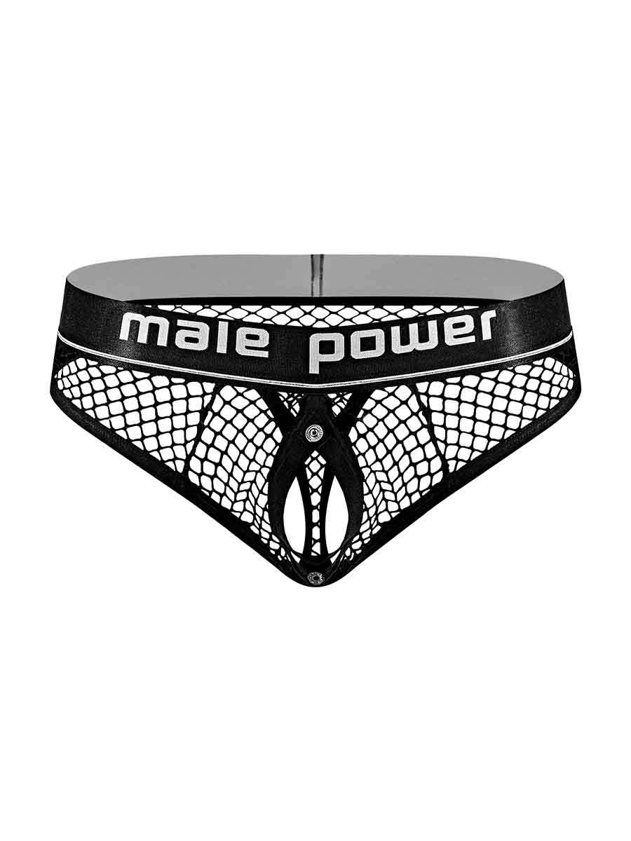 Cock Pit Net Cock Ring Thong - S- M - Black