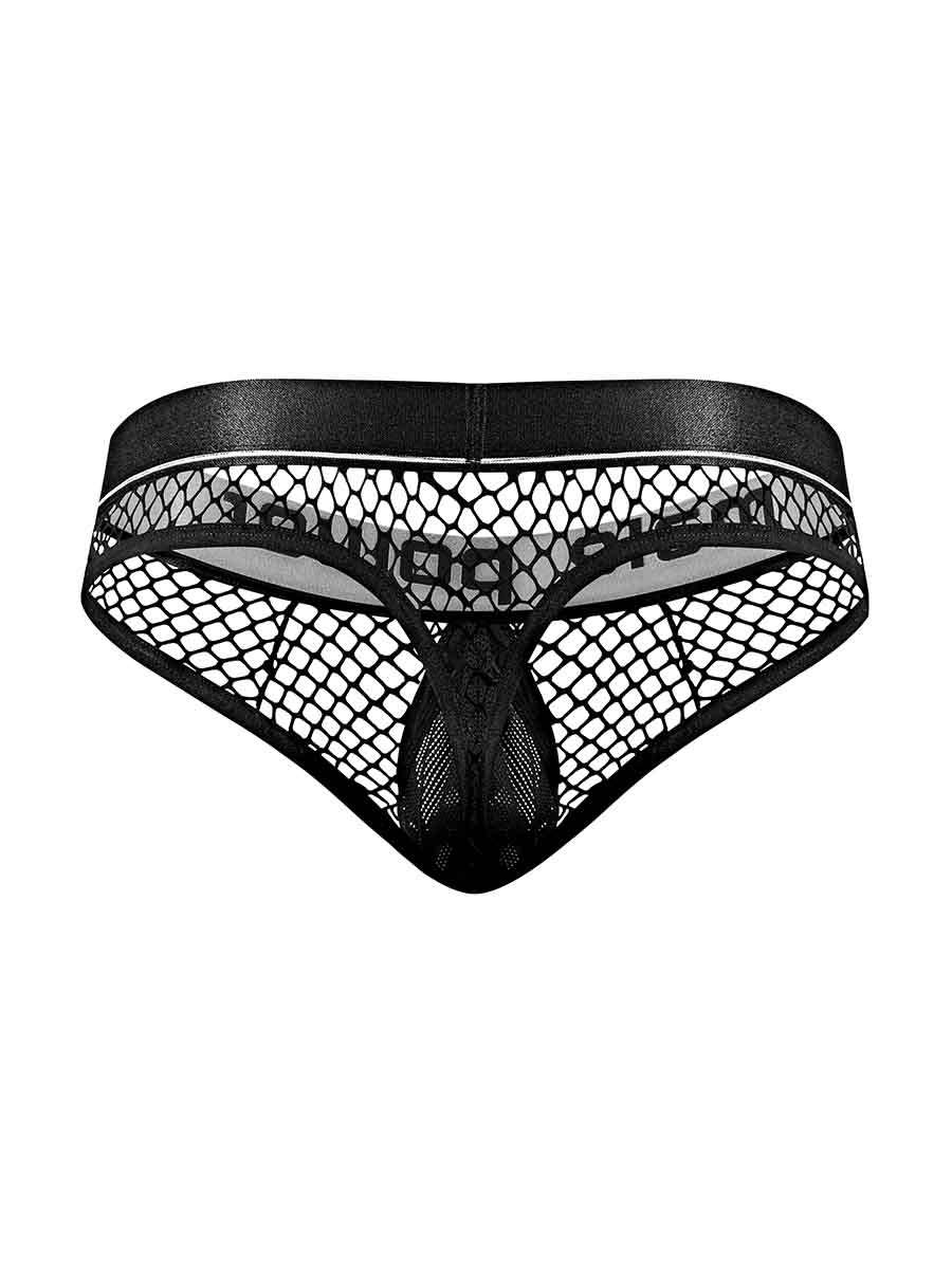 Cock Pit Net Cock Ring Thong - S- M - Black