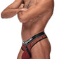 Cock Pit Net Cock Ring Thong - S- M - Burgundy