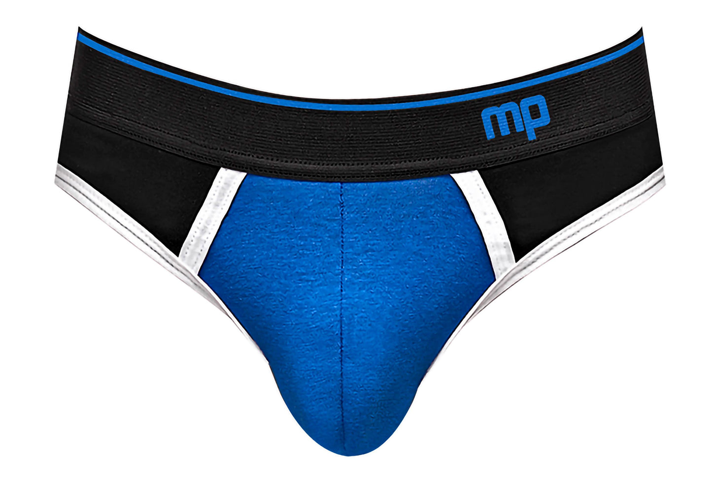 Retro Sport Panel Thong - L- XL - Black- Blue