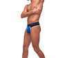 Retro Sport Panel Thong - L- XL - Black- Blue