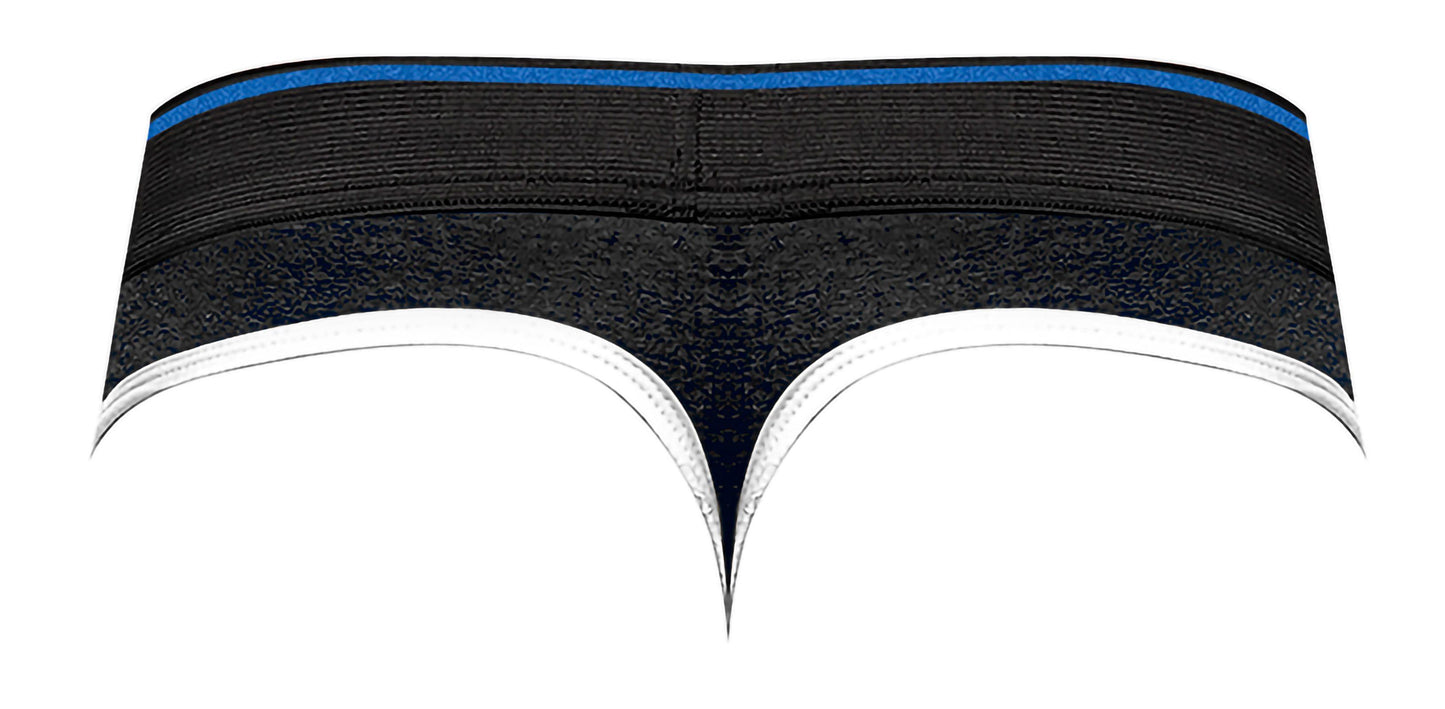 Retro Sport Panel Thong - L- XL - Black- Blue